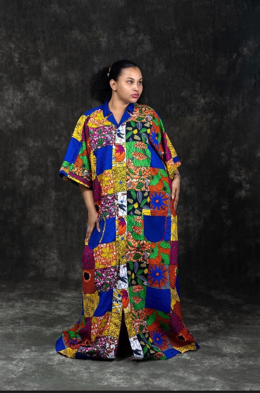 Boubou Terre Rouge — Patchwork wax · ocres